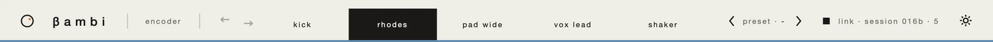 The header of an encoder window with five instance tabs.